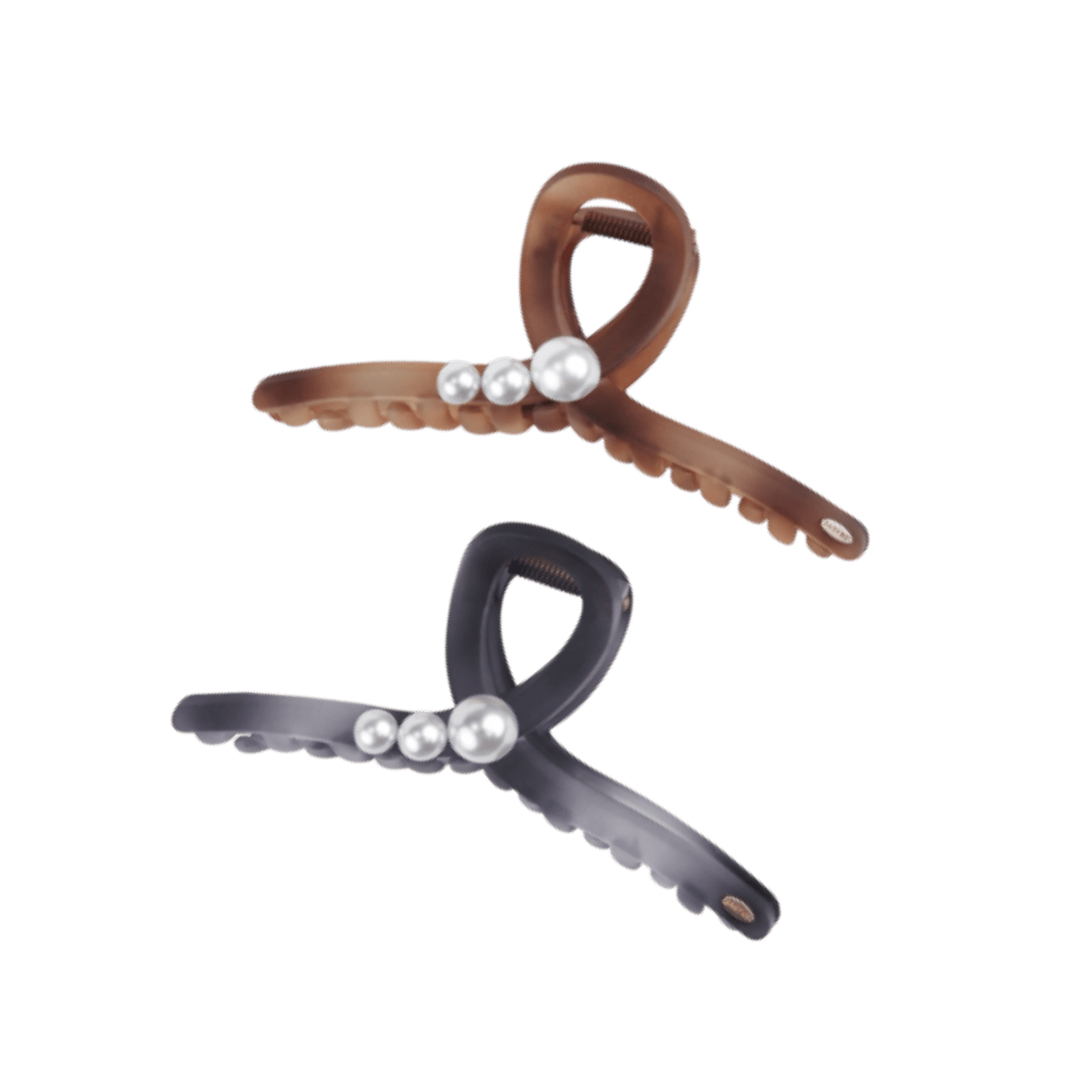 Dotted Pearl Large Extra Large Hair Claw (Circle & 3 Beads)
