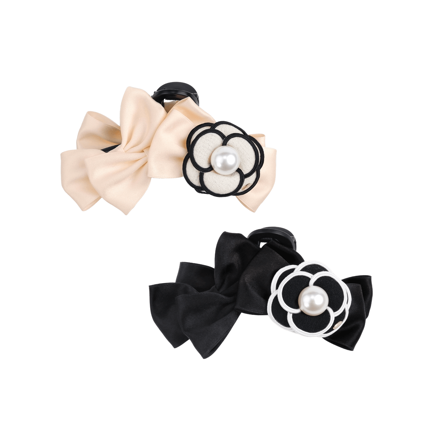 Camellia Pearl Extra Large Hair Claw (5 Bows & 1 Bead)