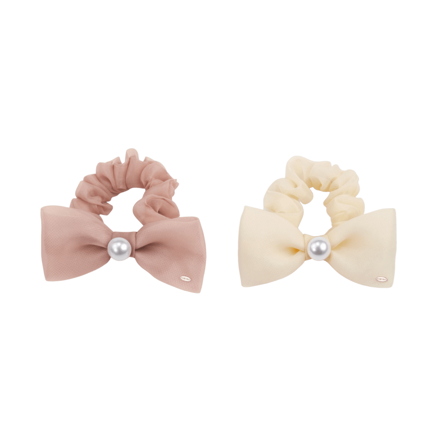 Organza Pearl Small Scrunchie (Bow & 1 Bead)