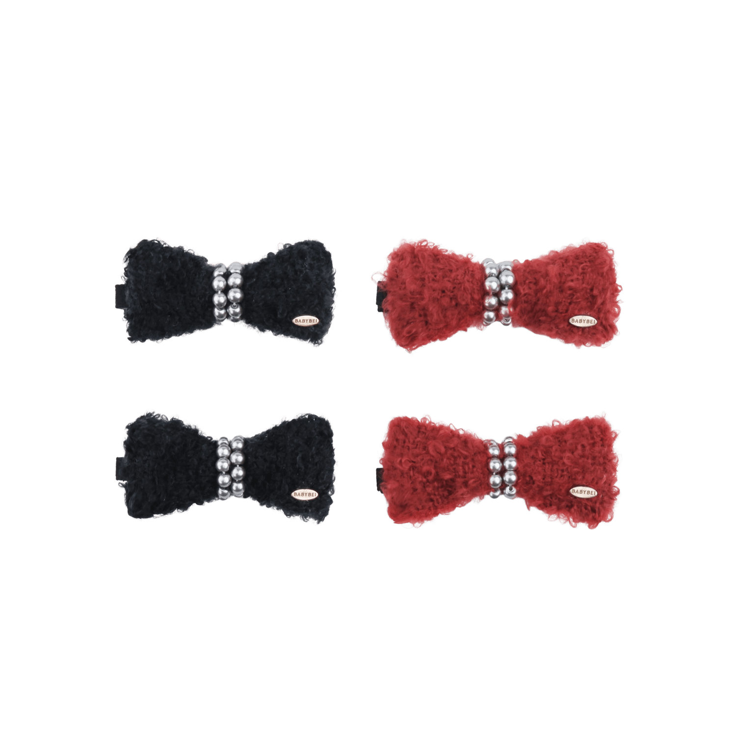 Pile Pearl Medium Hair Clips (Bow & 2 Strands)