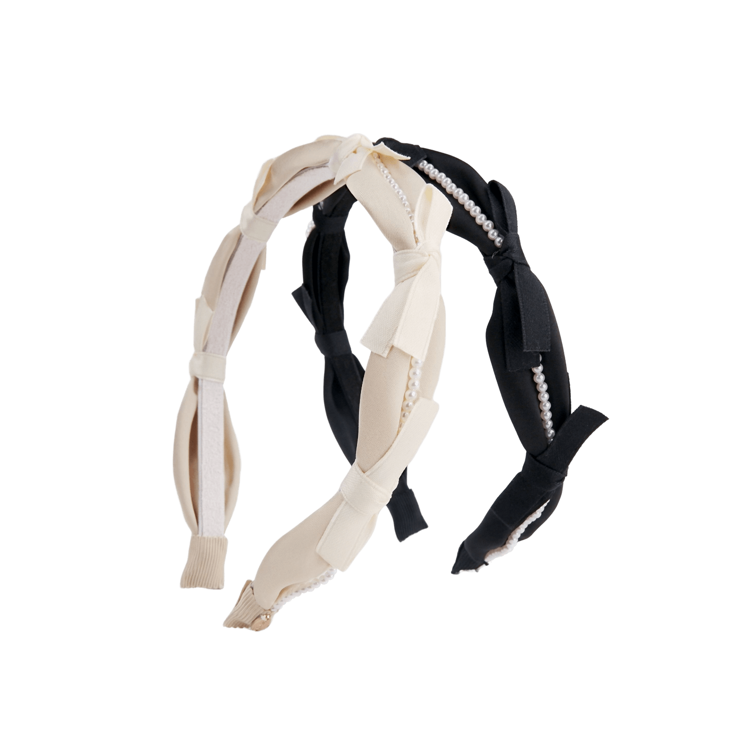Satin Pearl Thin Headband (Bow & 1 Strand)