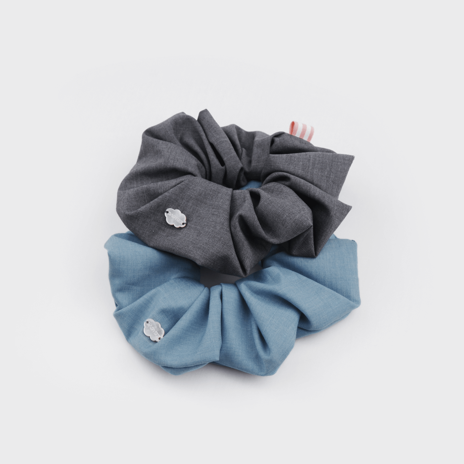 Suit Shell Large Scrunchie (Stripe & Cloud-shaped)