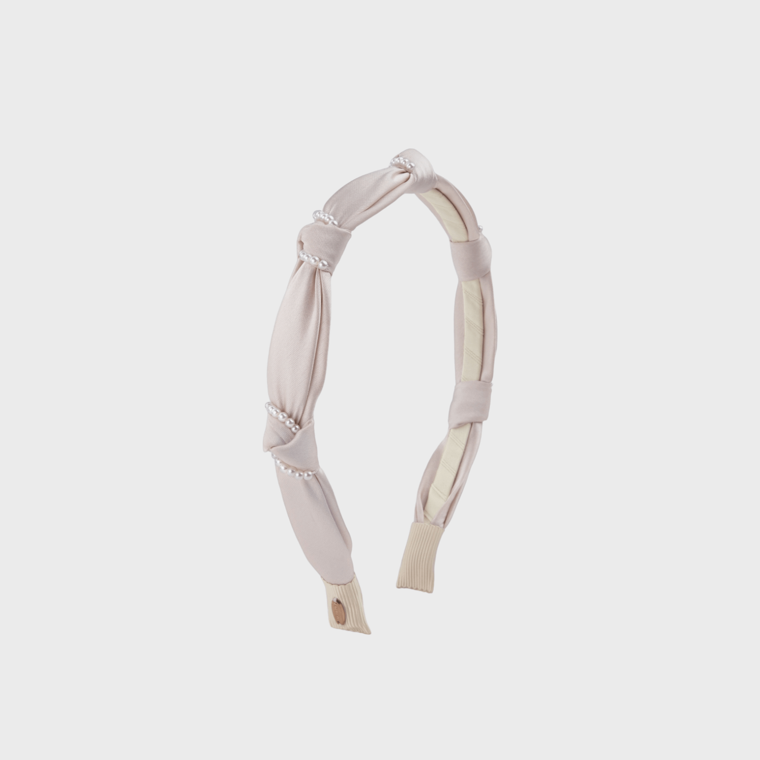 Satin Pearl Thin Headband (Knot & 2 Strands)