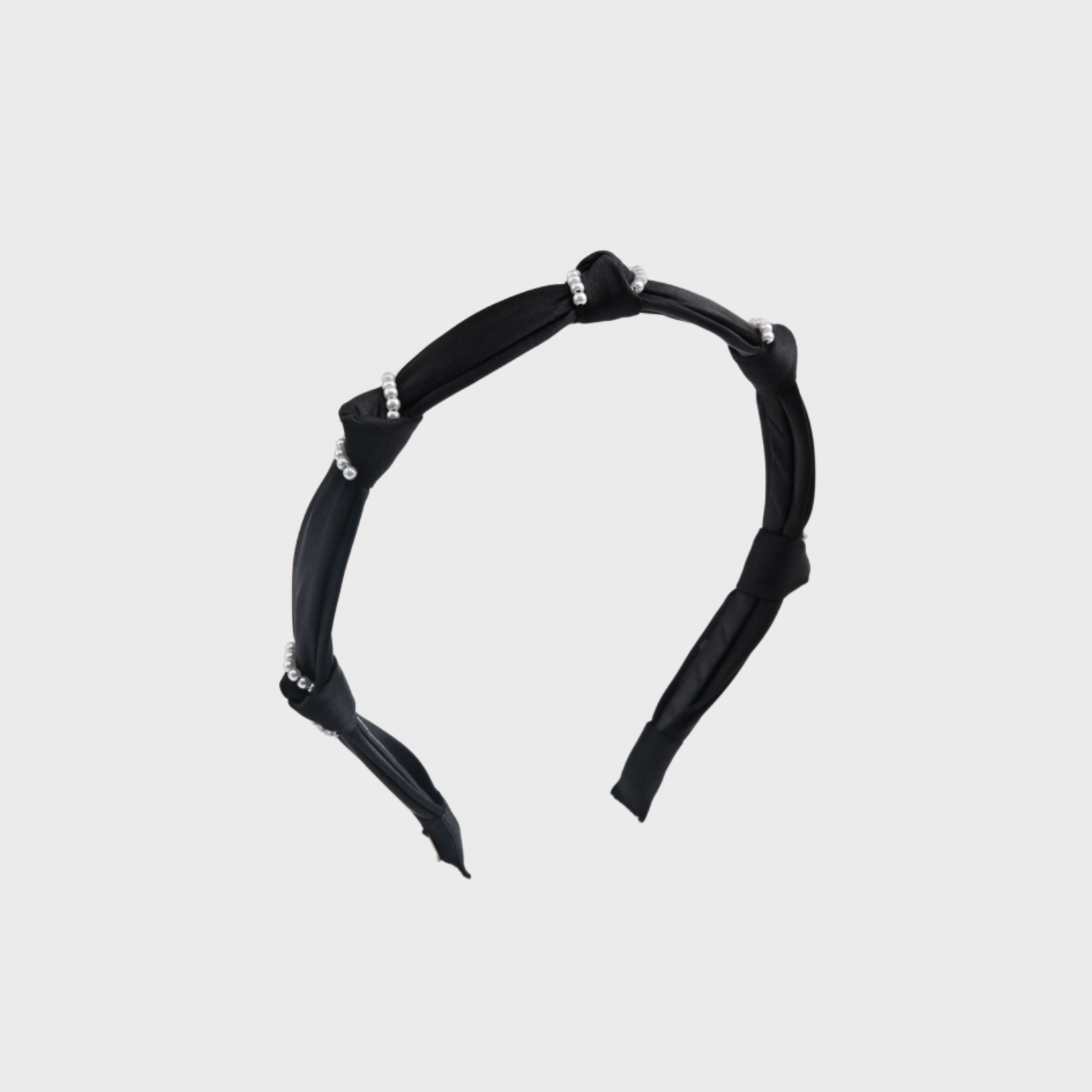 Satin Pearl Thin Headband (Knot & 2 Strands)