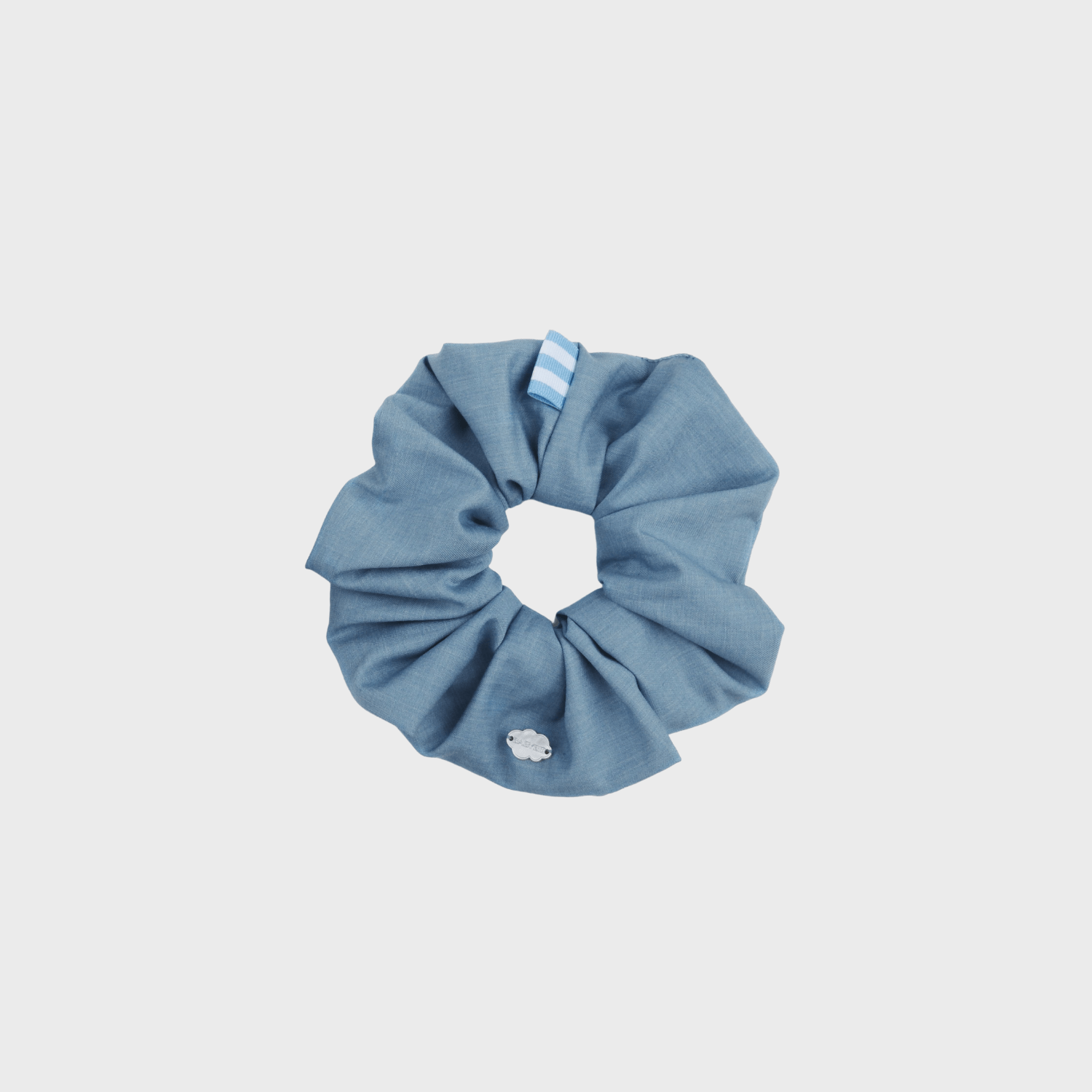 Suit Shell Large Scrunchie (Stripe & Cloud-shaped)