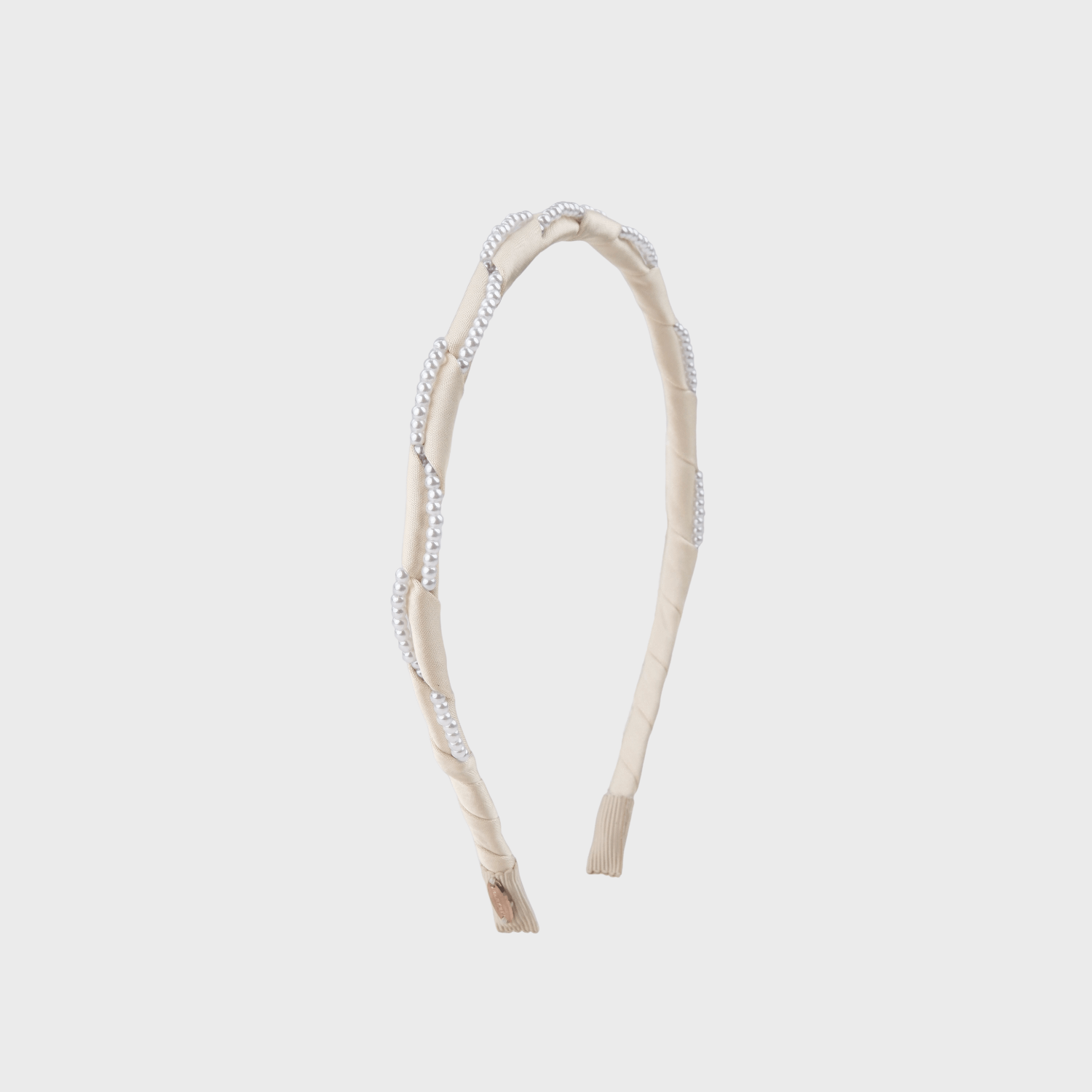 Satin Pearl Extra Thin Headband (Offset & 2 Strands)