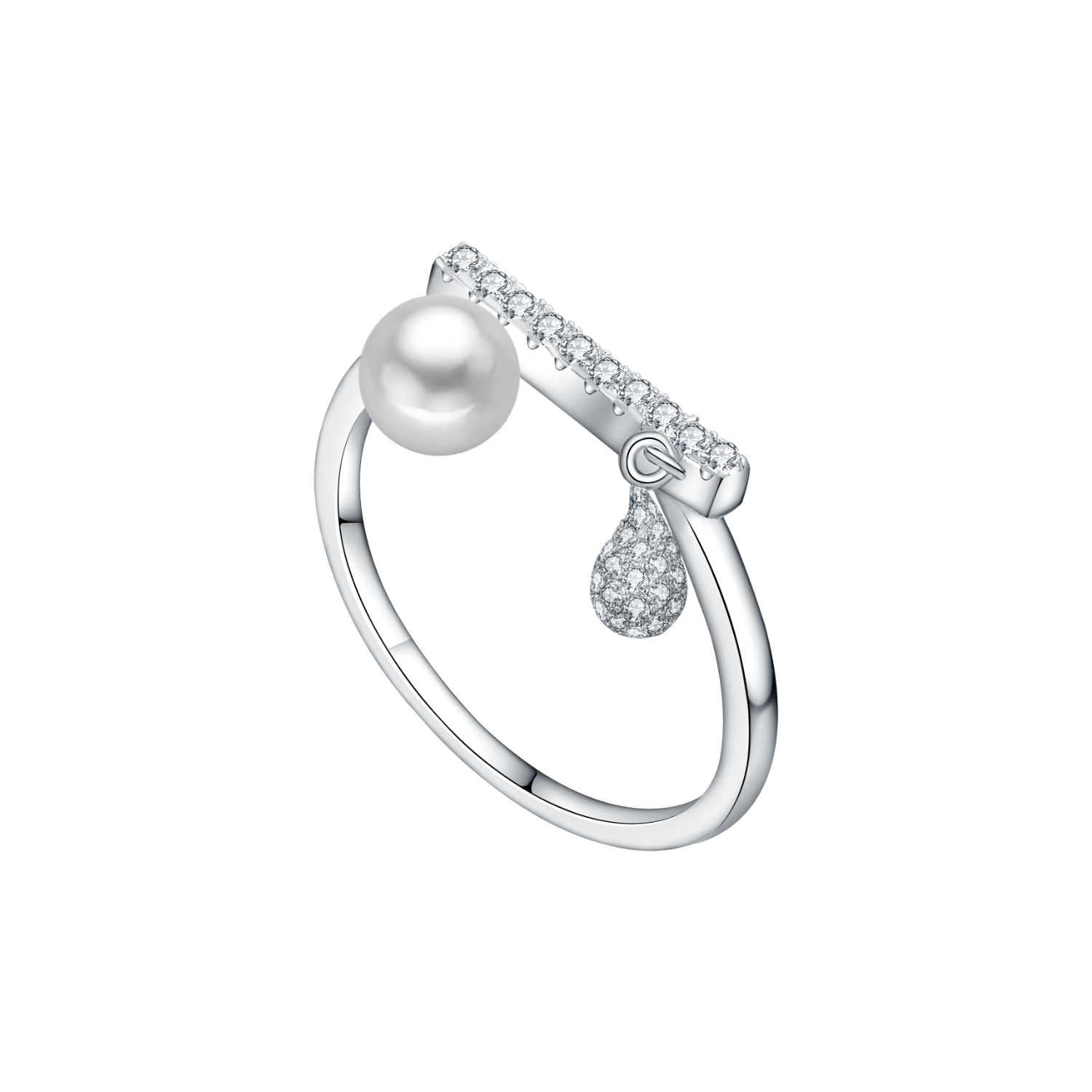 Water Drop Pave Ring