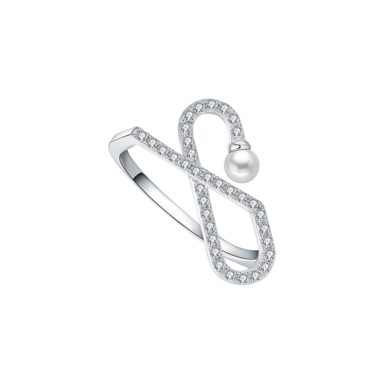 Paper Clip Pave Ring