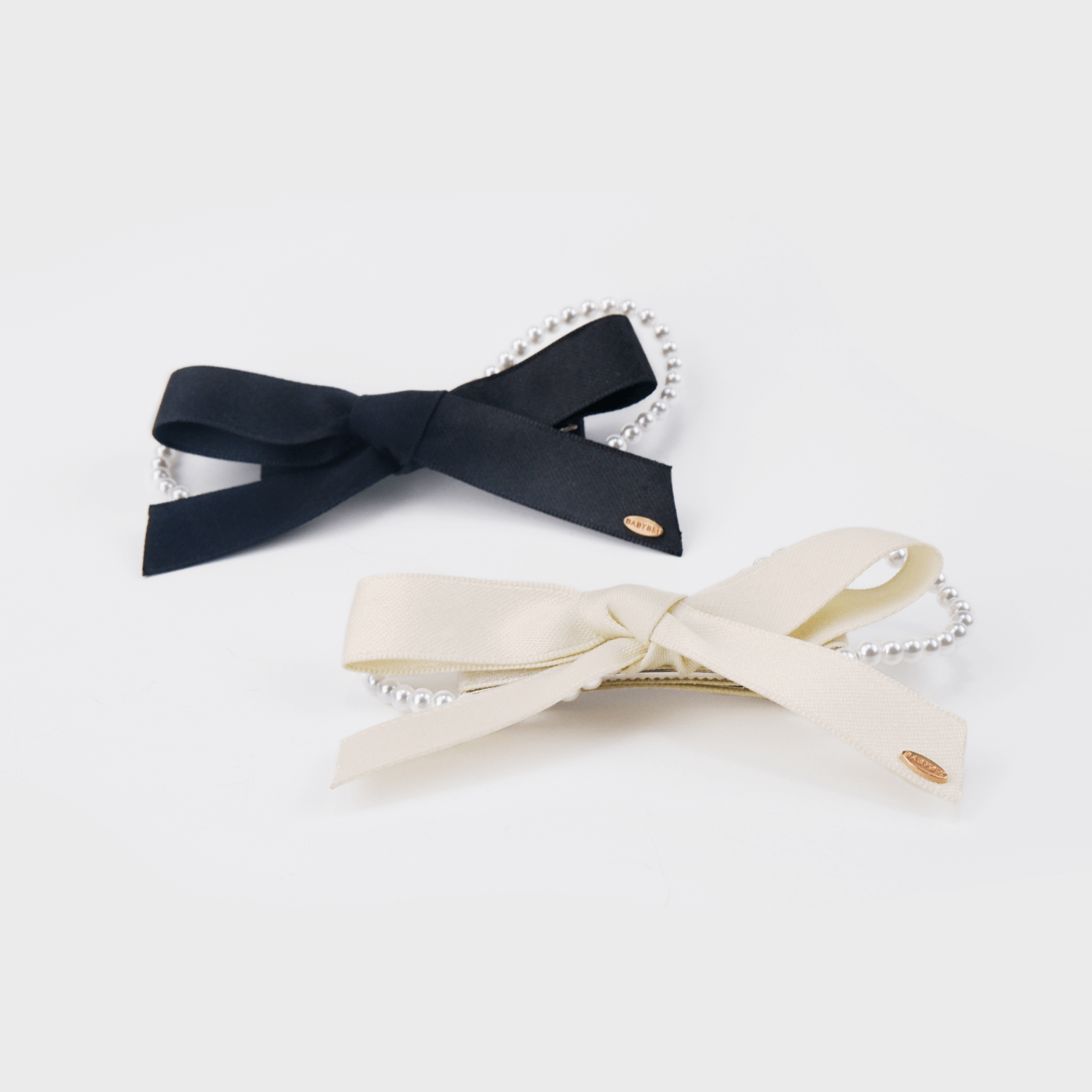 Ribbon Pearl Large Hair Clip (Bow & 1 Strand)