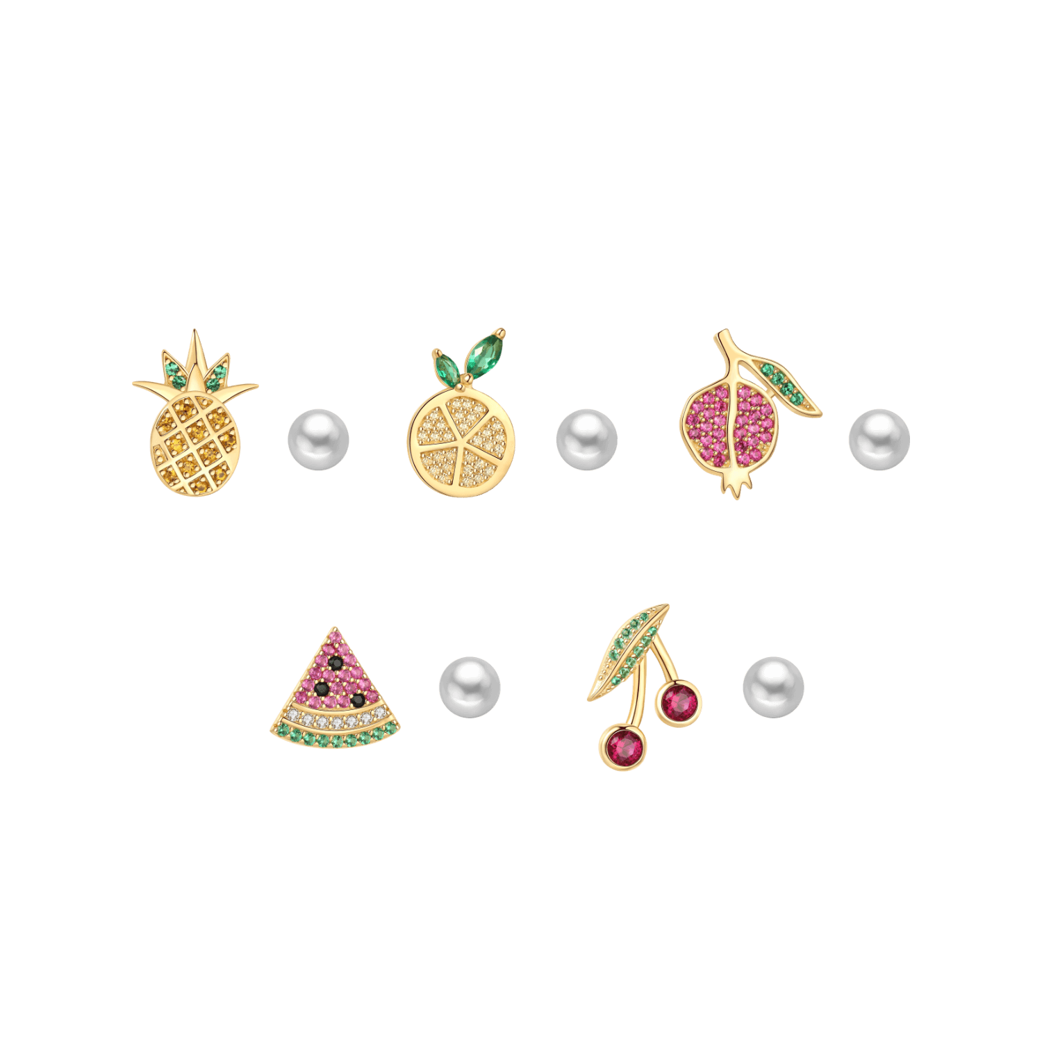 Little Fruits Asymmetric Earrings