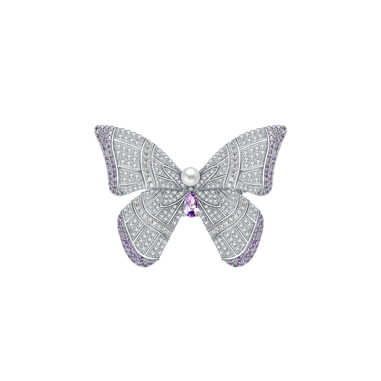 Colorful Butterfly Pave Brooch