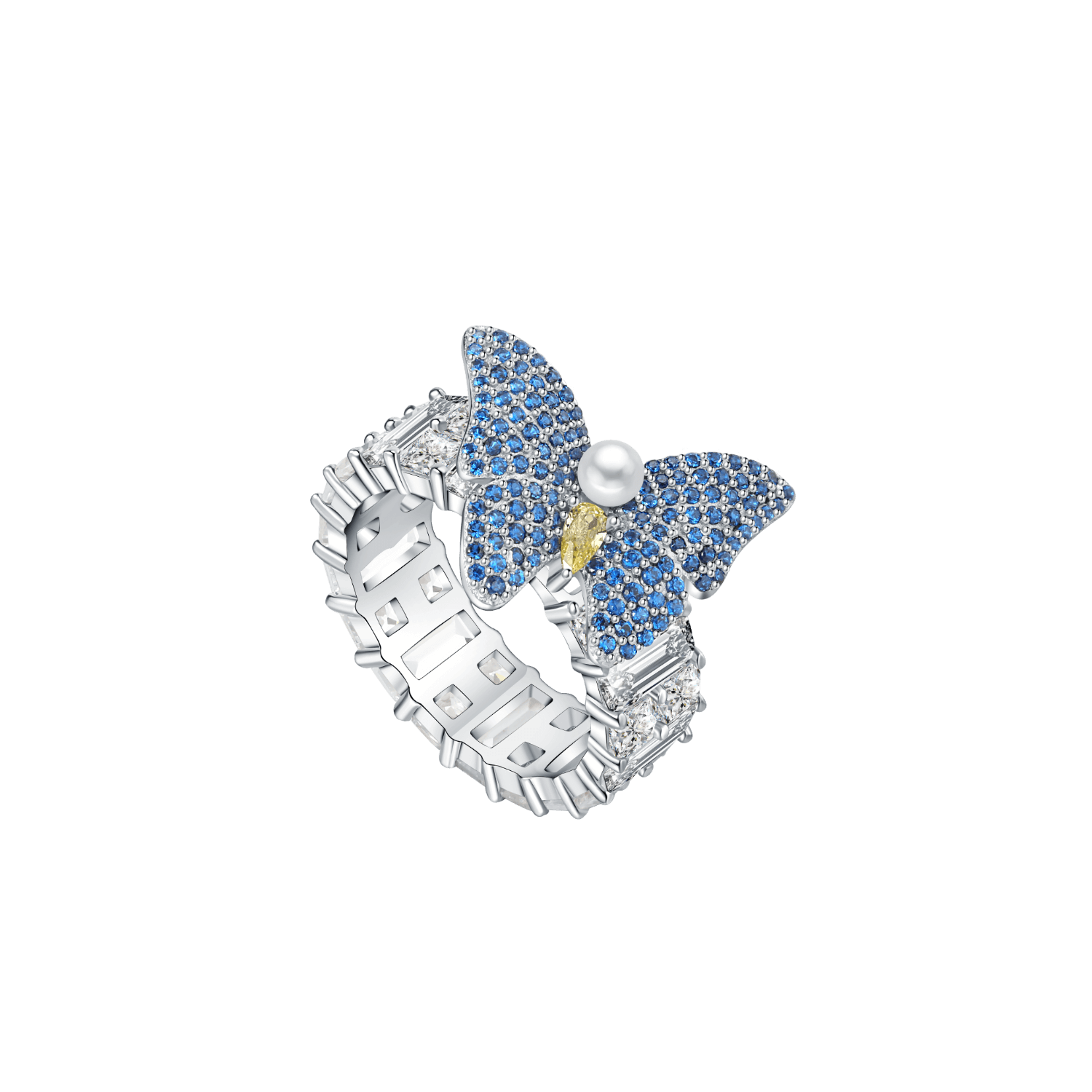Colorful Butterfly Pave Ring