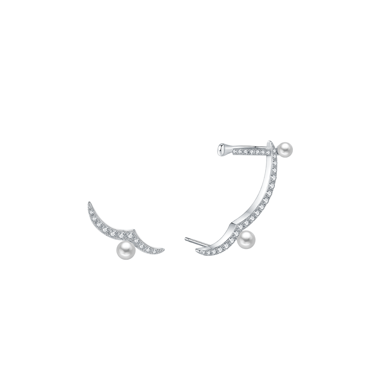 Water Wave Asymmetric Earrings