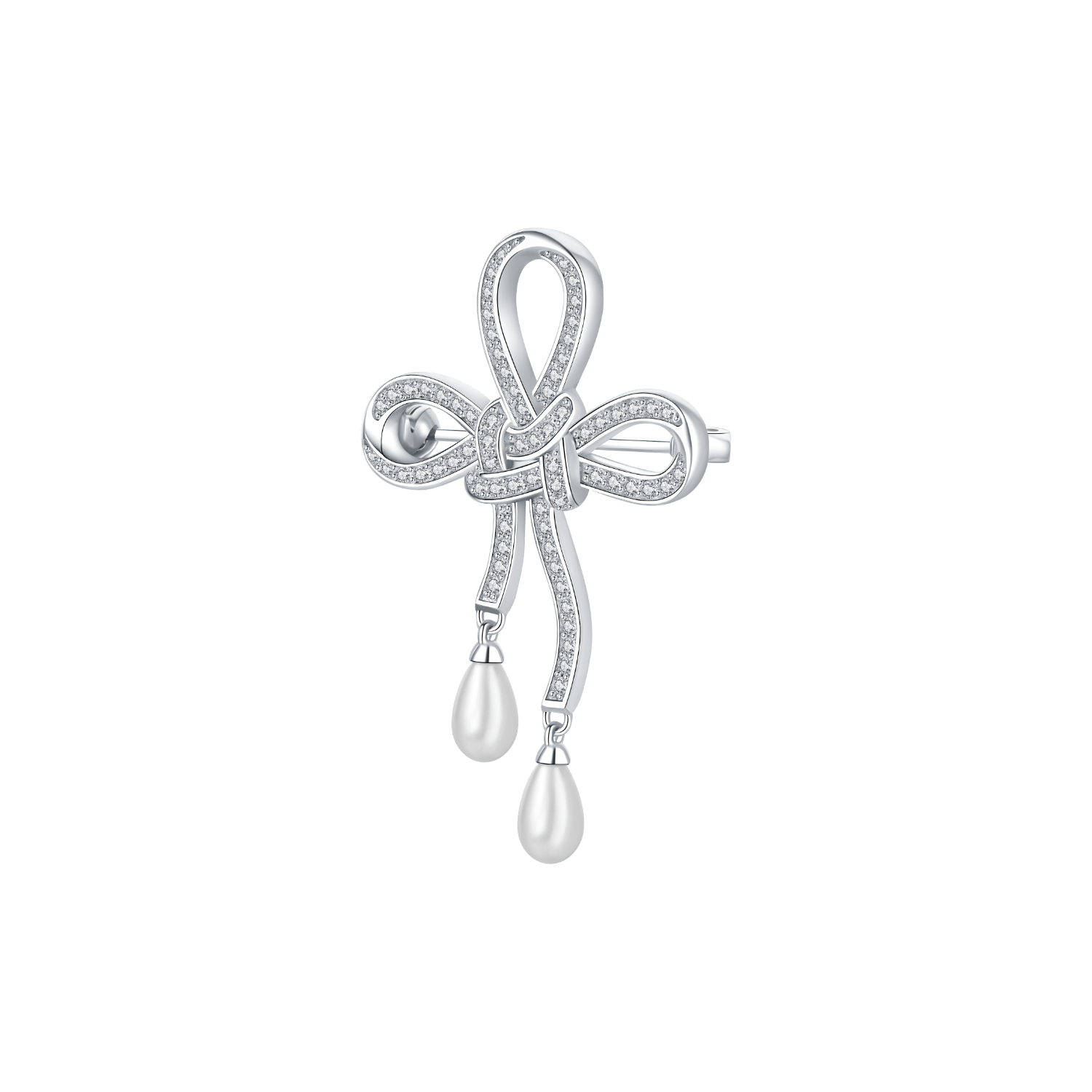 Chinese Knot Pave Brooch