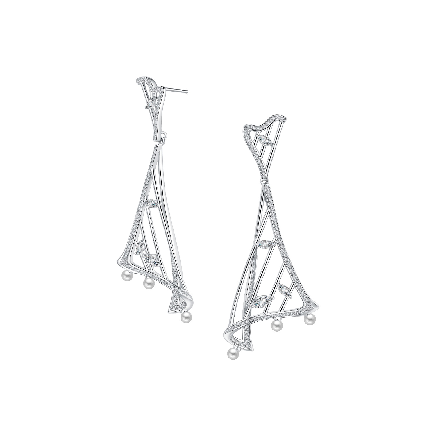 Harp Drop Earrings