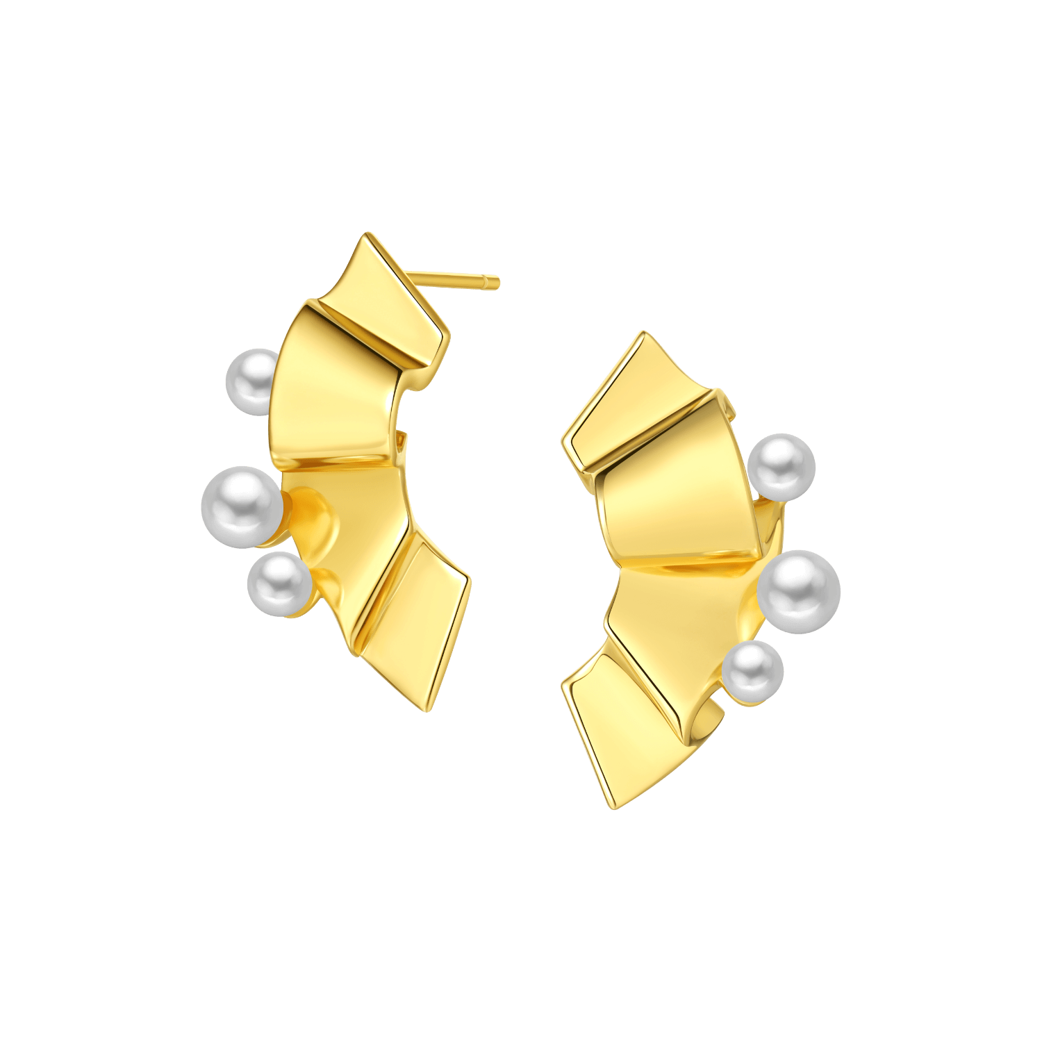 Folding Paper Stud Earrings