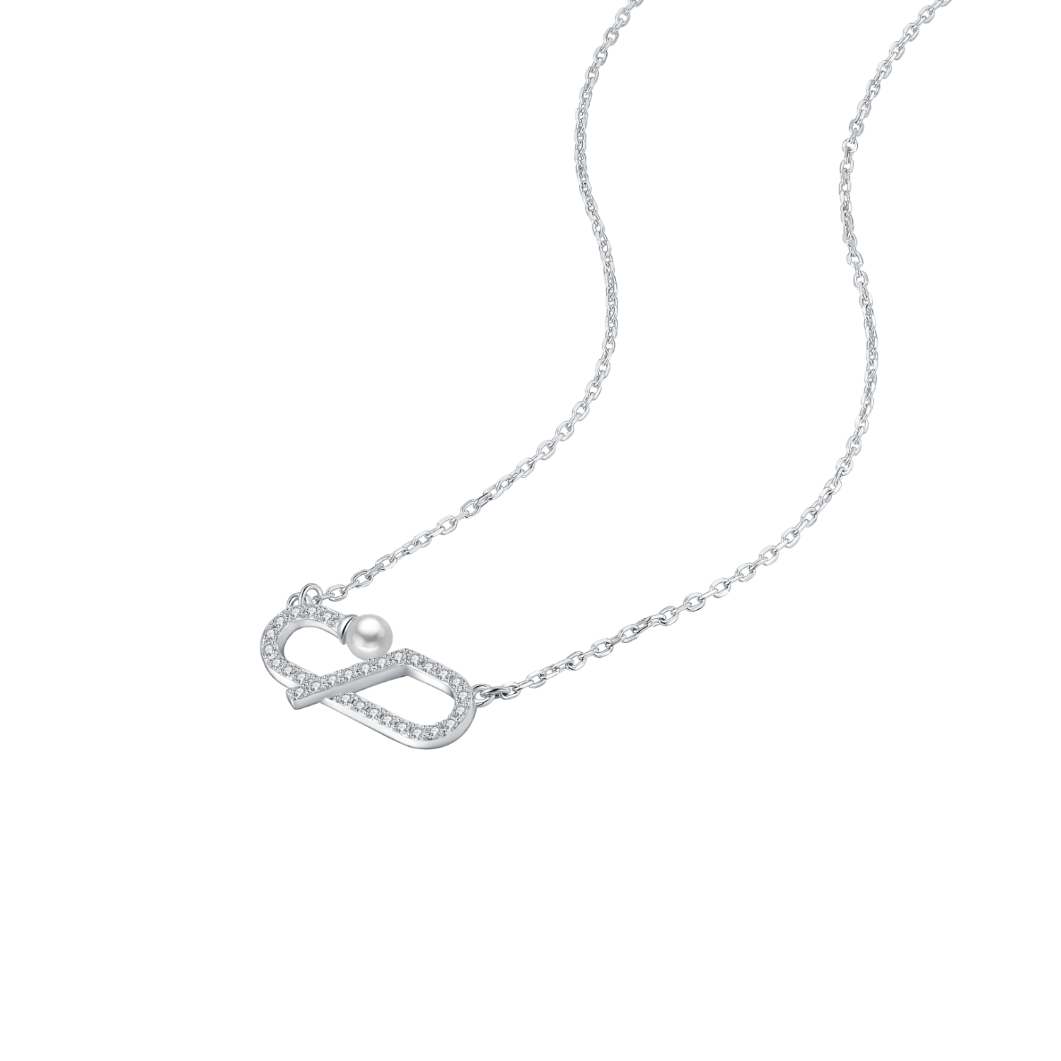 Paper Clip Pendant Necklace
