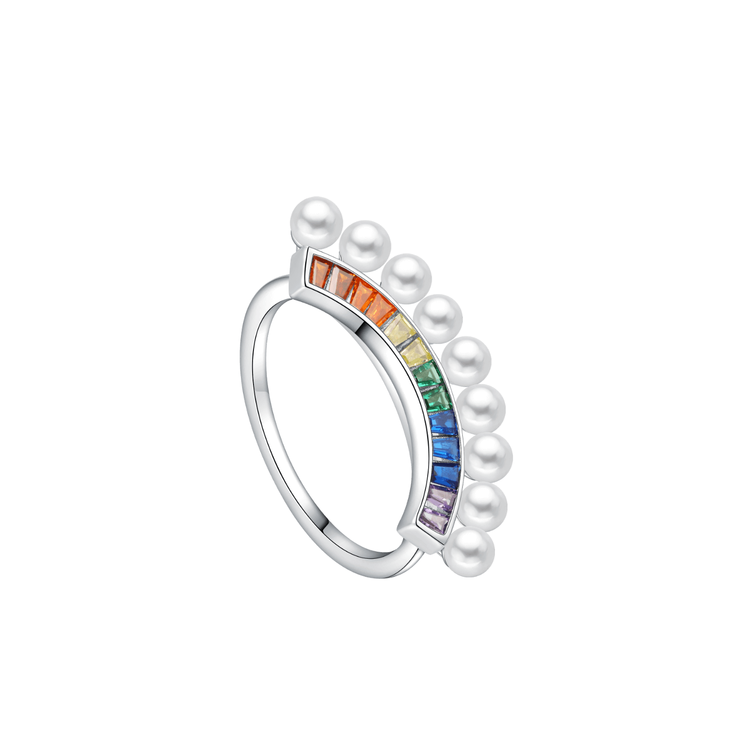 Rainbow Pave Ring