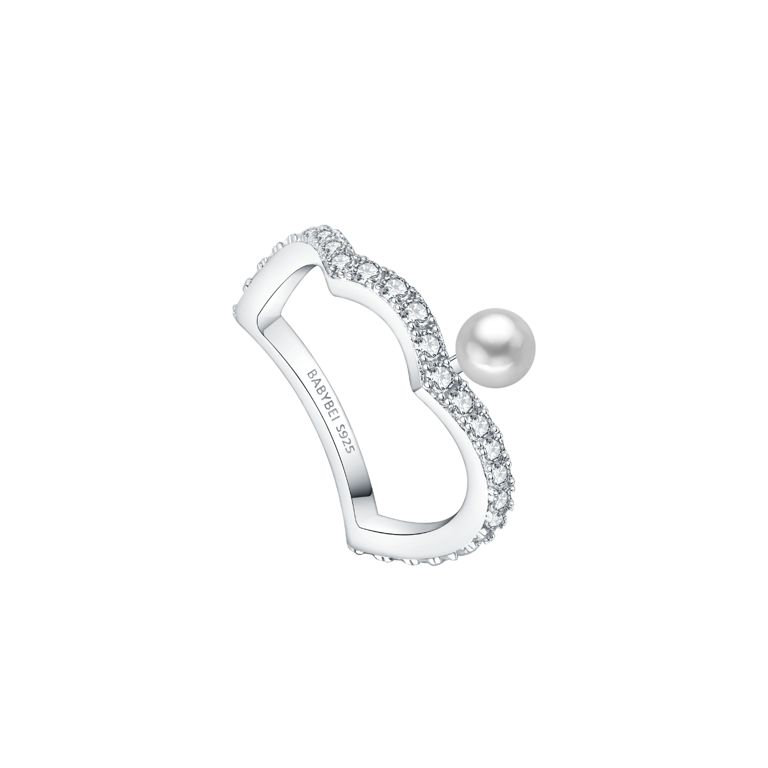Water Wave Pave Ring