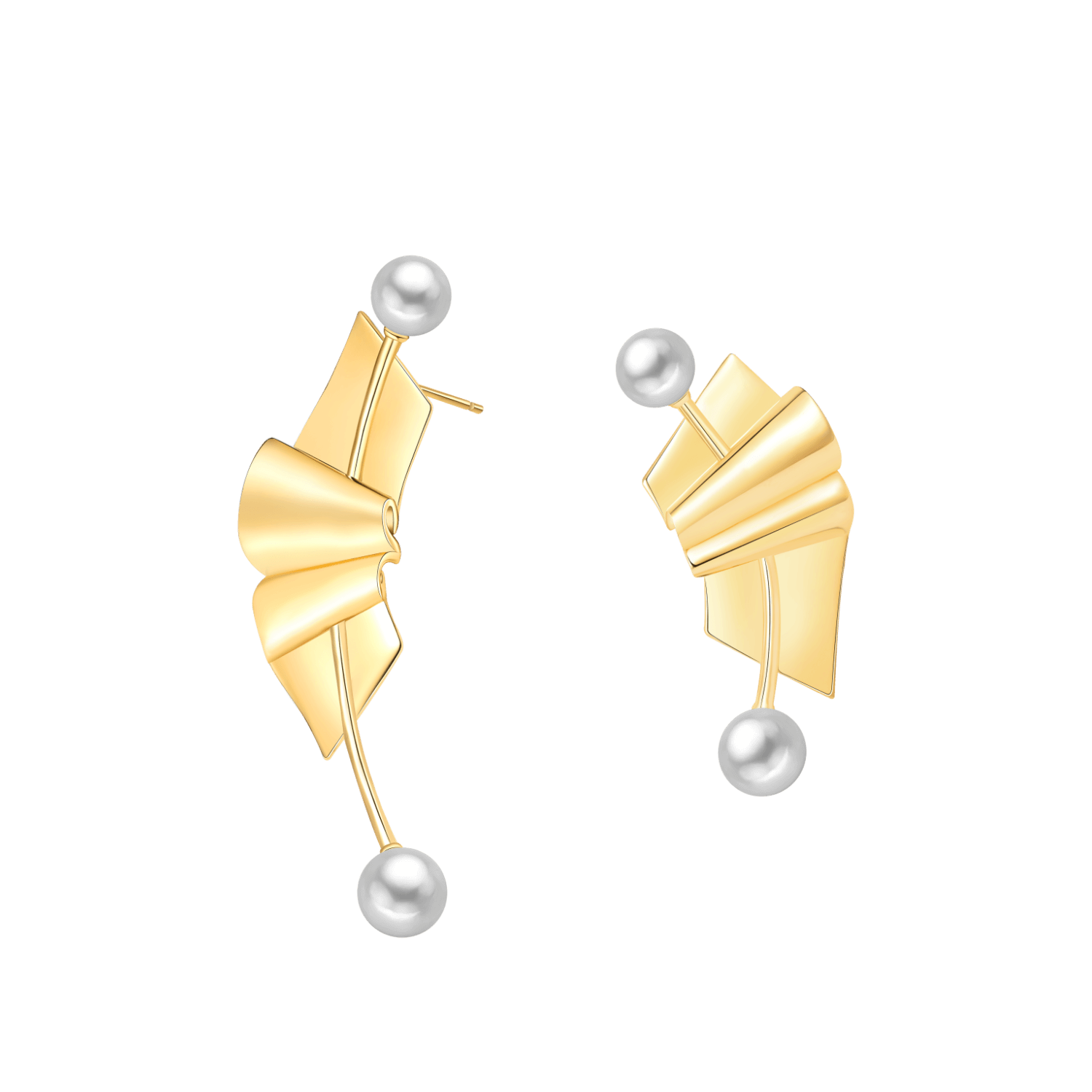 Folding Paper Asymmetric Earrings