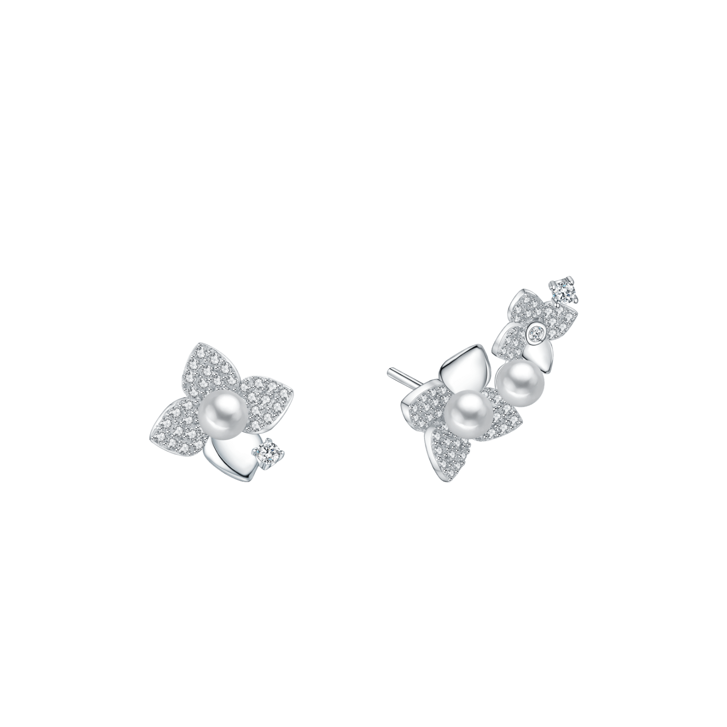 Hydrangea Asymmetric Earrings