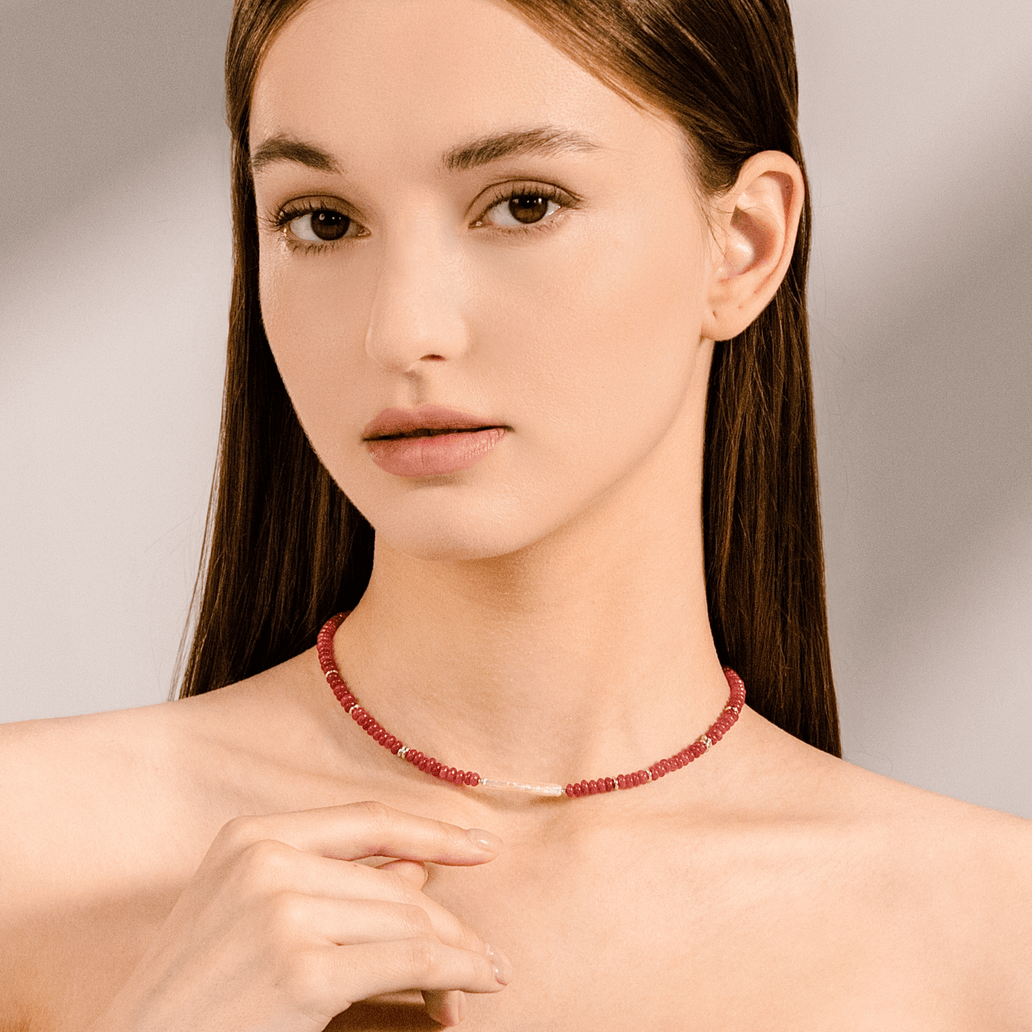 Red Rouge Beaded Necklace