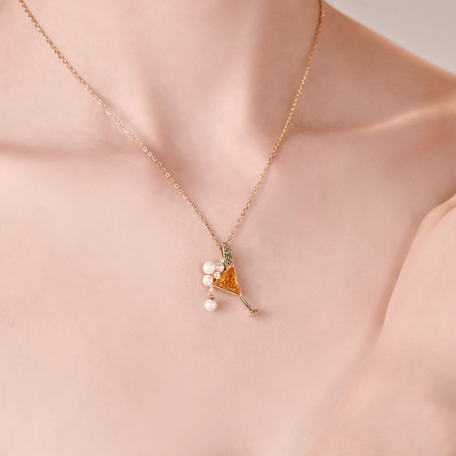Cocktail Pendant Necklace