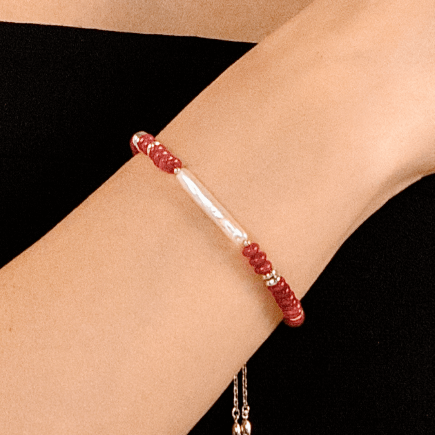 Red Rouge Beaded Bracelet