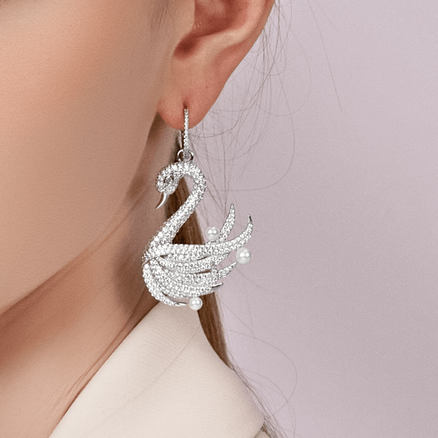 Swan Asymmetric Earrings