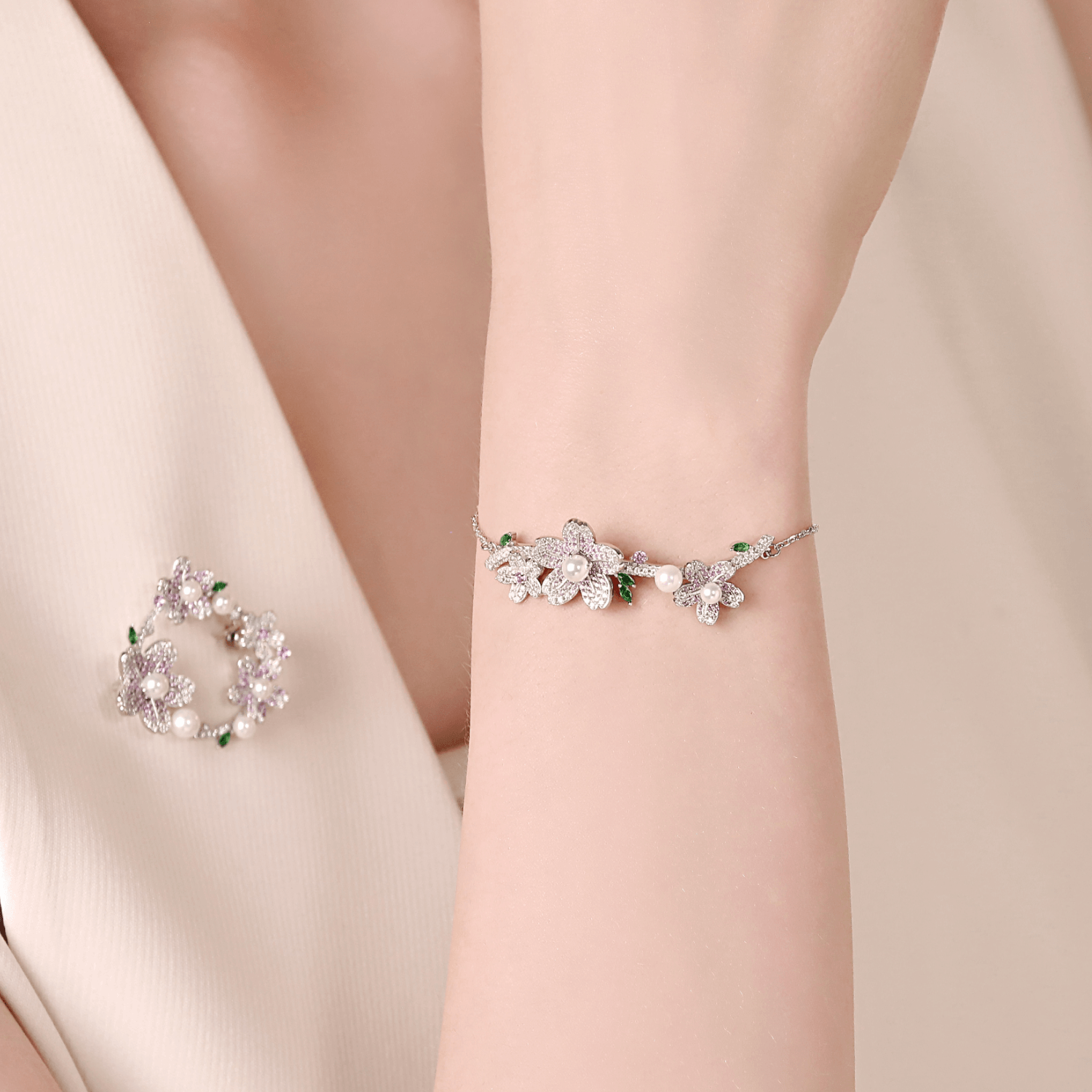 Cherry Blossom Pave Bracelet