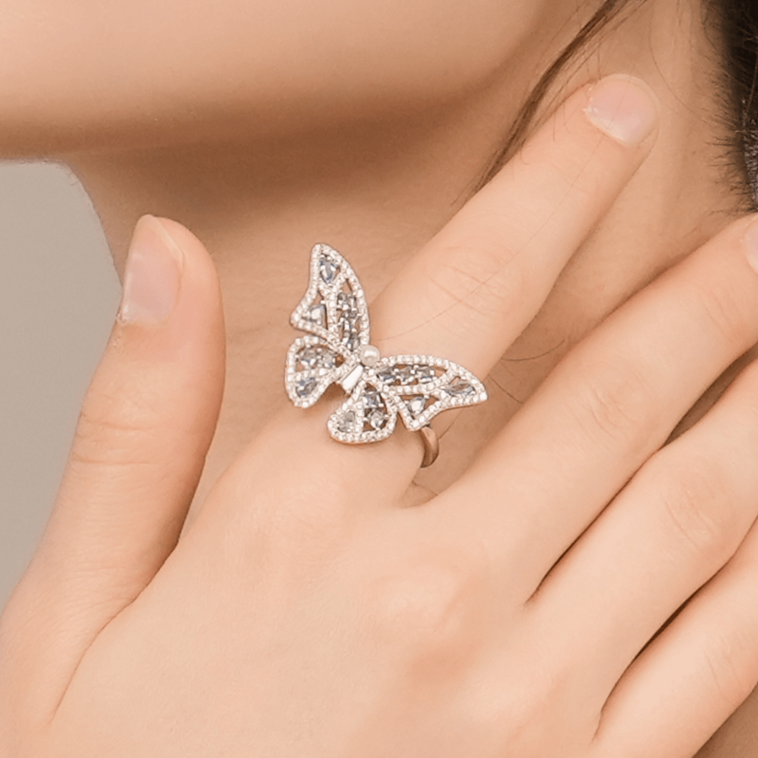 Colorful Butterfly Open Ring