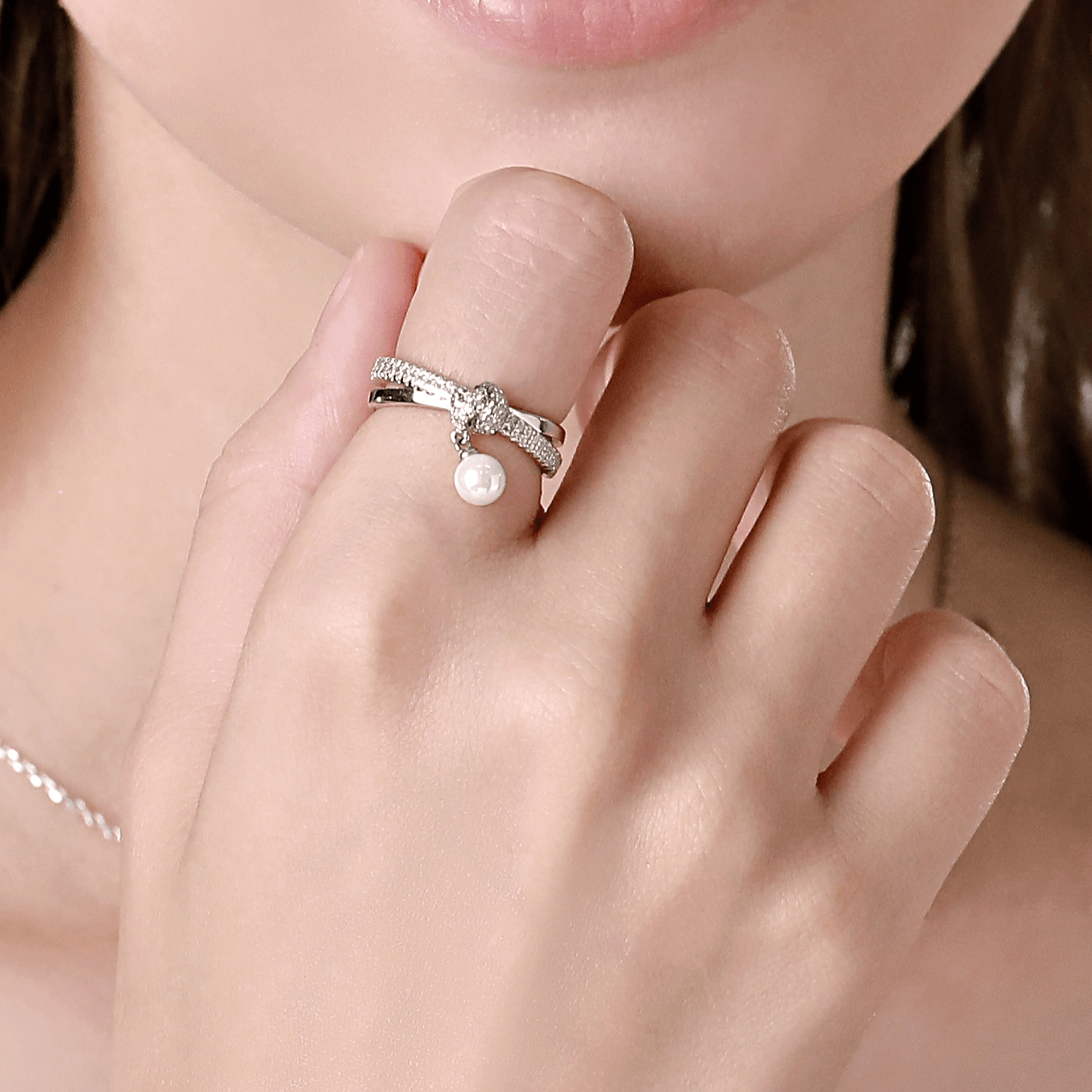 Knot Pave Ring