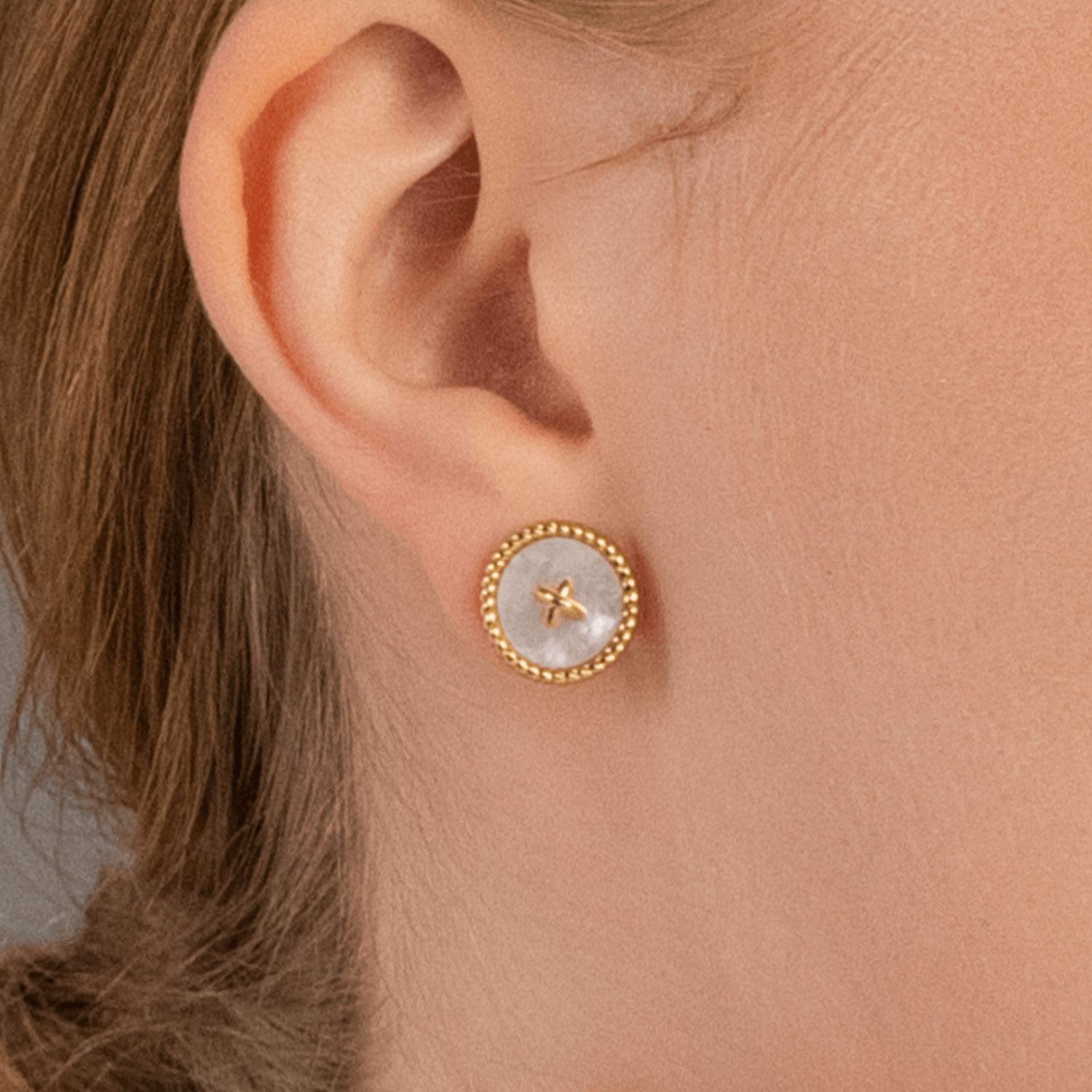 Button Stud Earrings