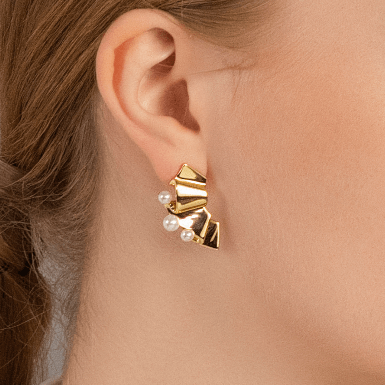 Folding Paper Stud Earrings