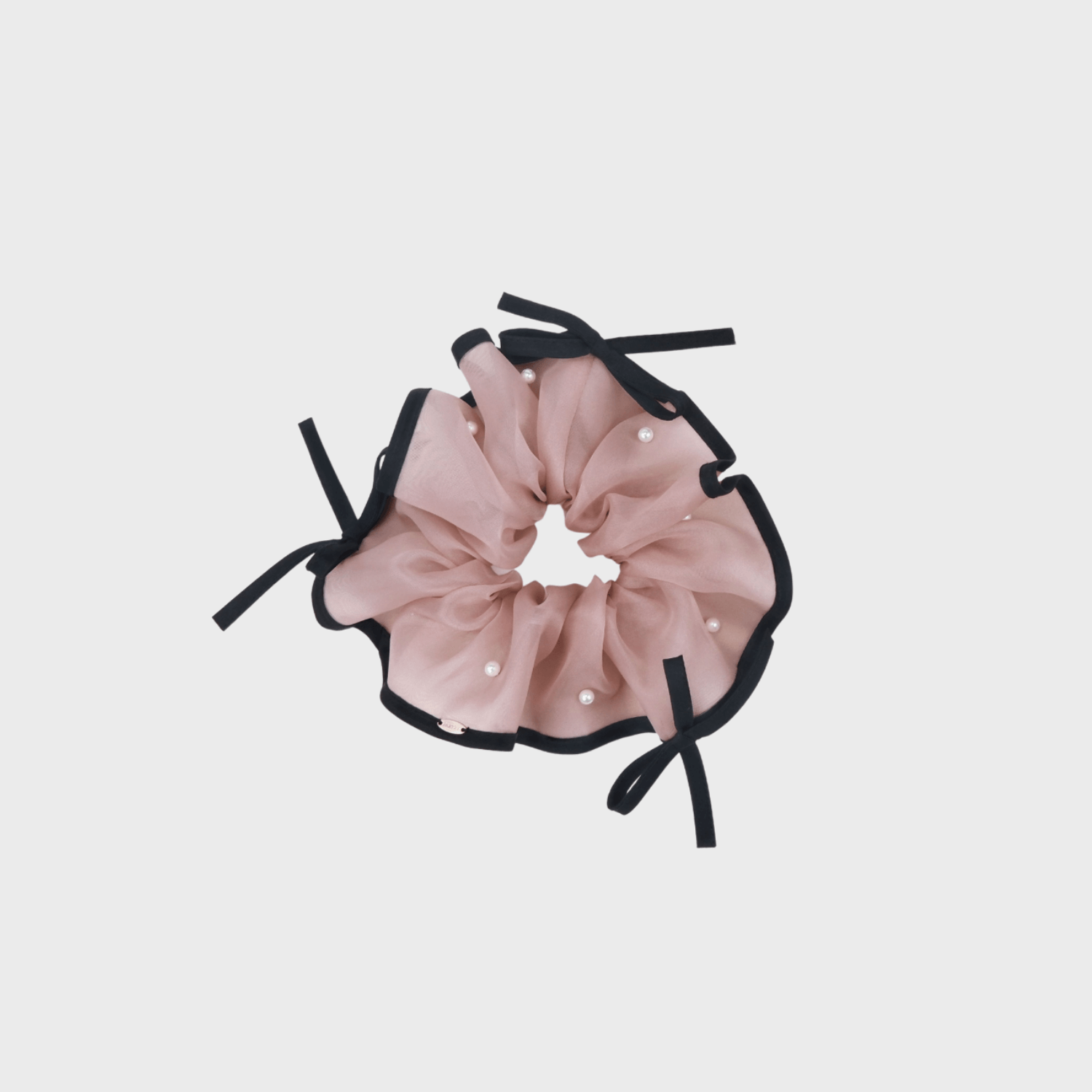 Organza Pearl Large Scrunchie (3 Bows & Scattered)