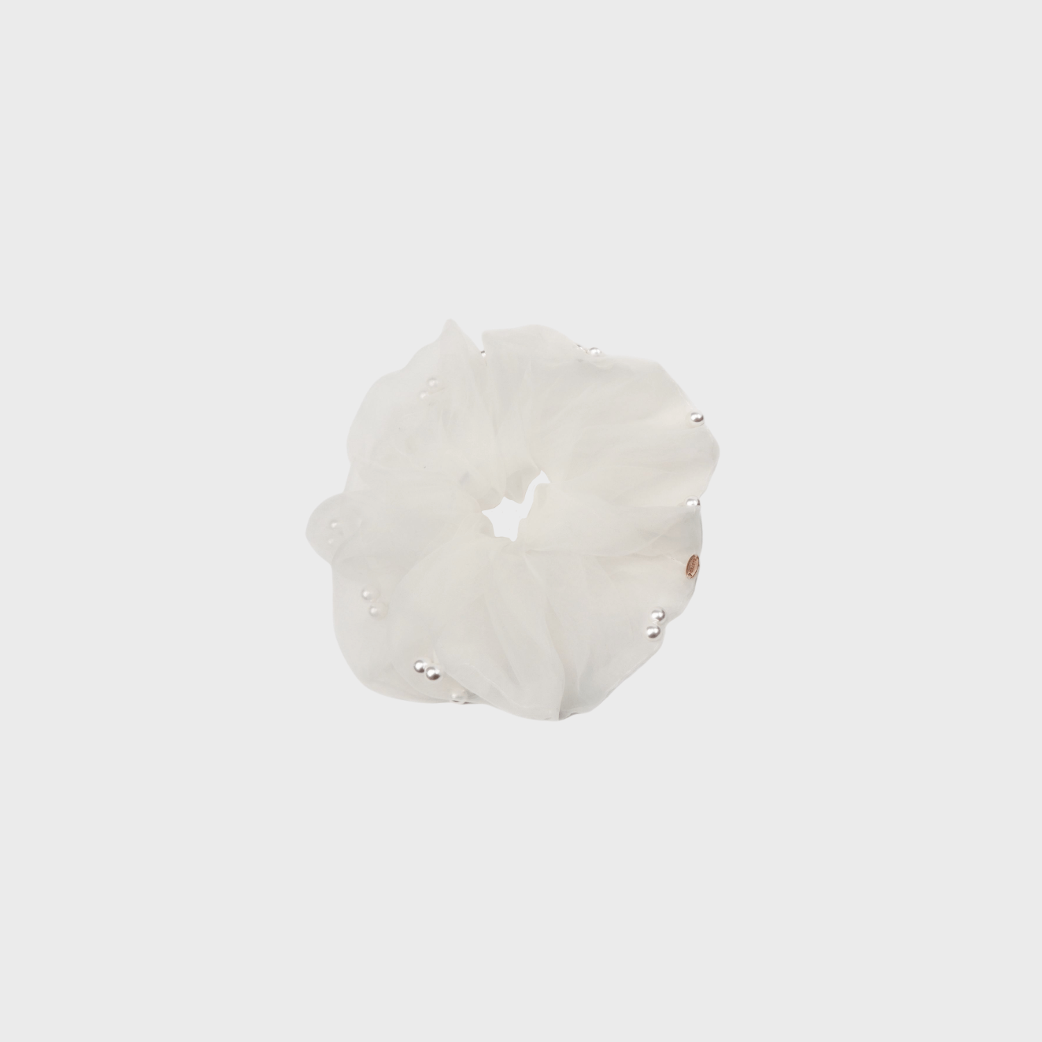 Organza Pearl Extra Large Scrunchie (Spaced & 2 Beads)