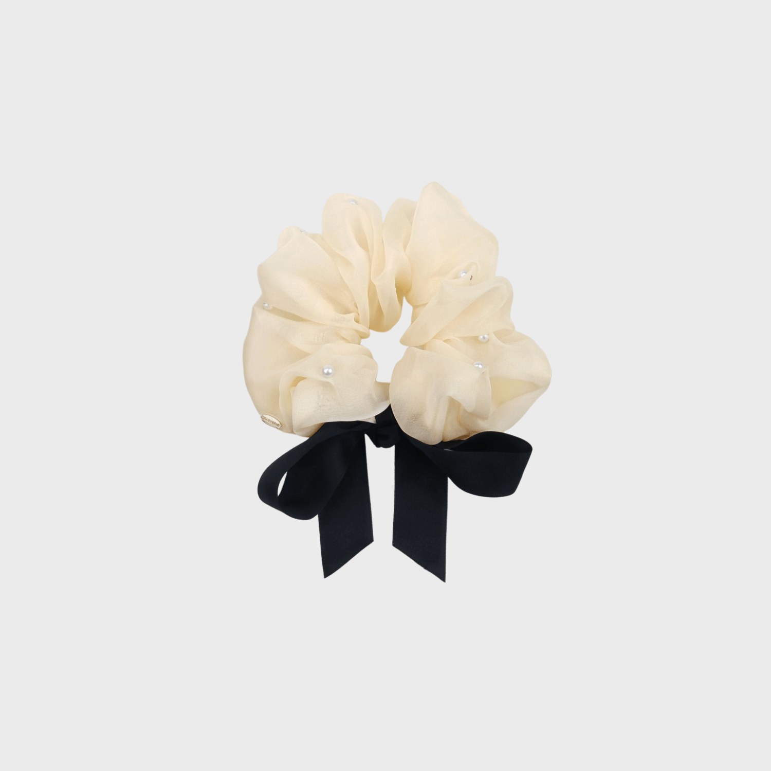 Organza Pearl Large Scrunchie (Big Bow & Scattered)