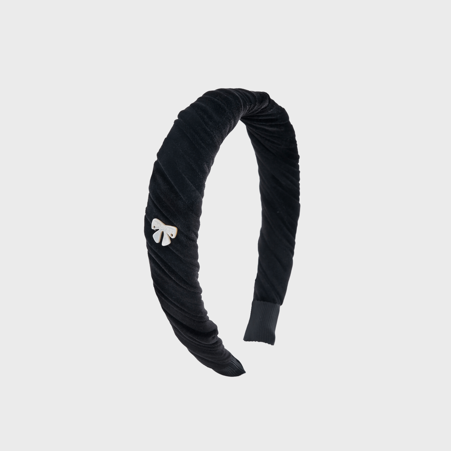 Velvet Shell Wide Headband (Wrapped & Bow)