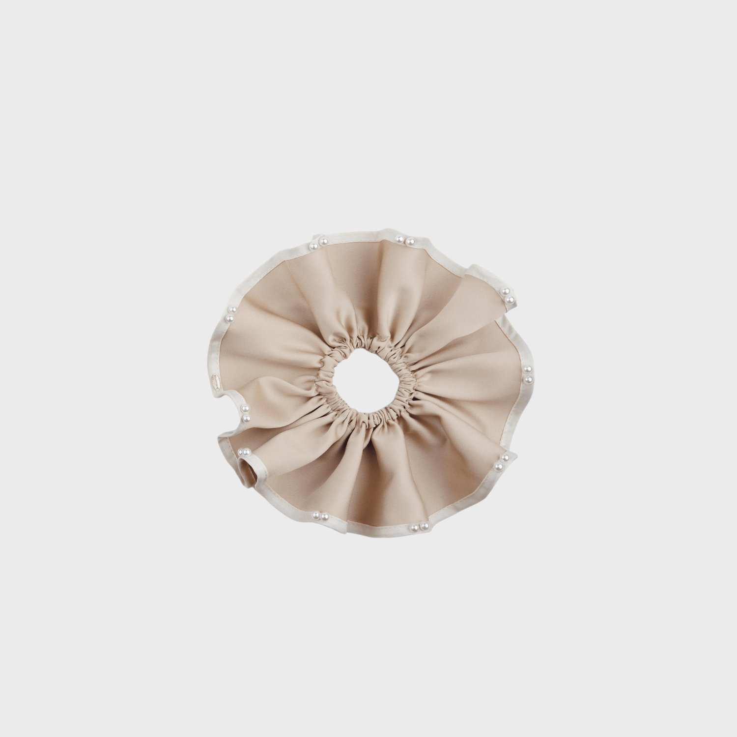 Satin Pearl Extra Large Scrunchie (Border & 2 Beads)